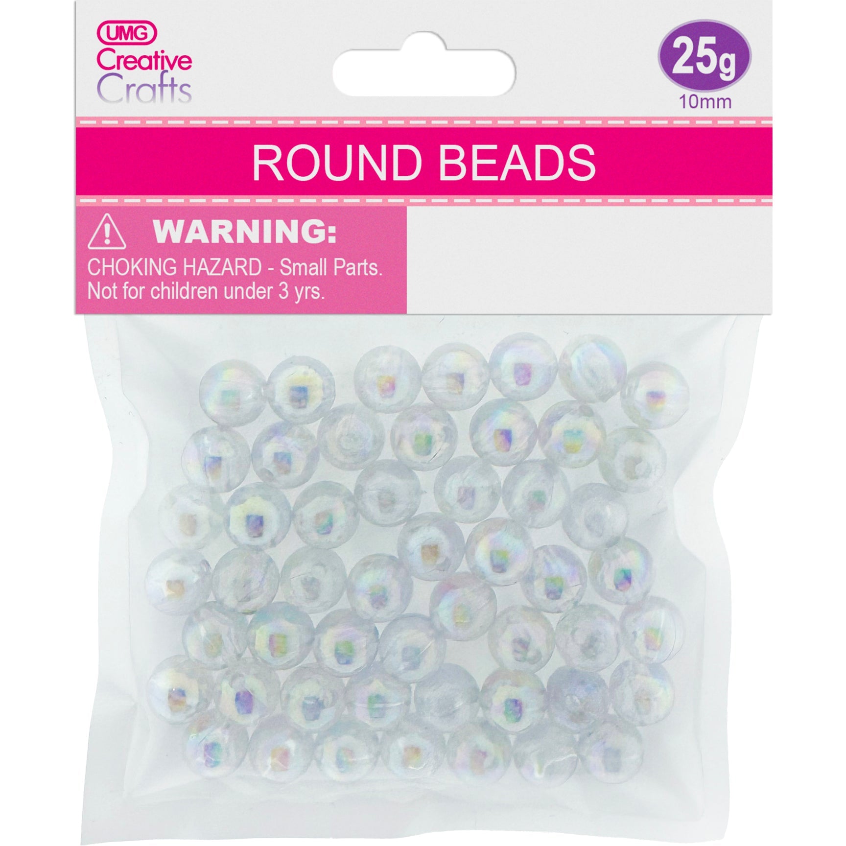 BEAD MARBLE BALL IRIDESCENT 10MM 25G