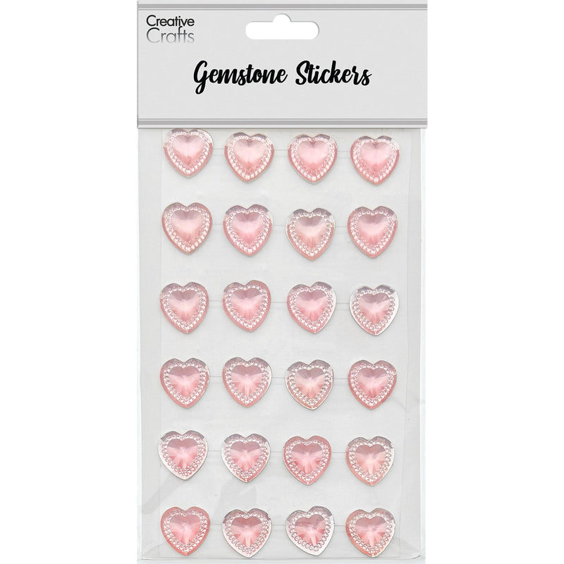 GEM STICKERS HEART 18MM LIGHT PINK