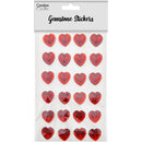 GEM STICKERS HEART 18MM RED