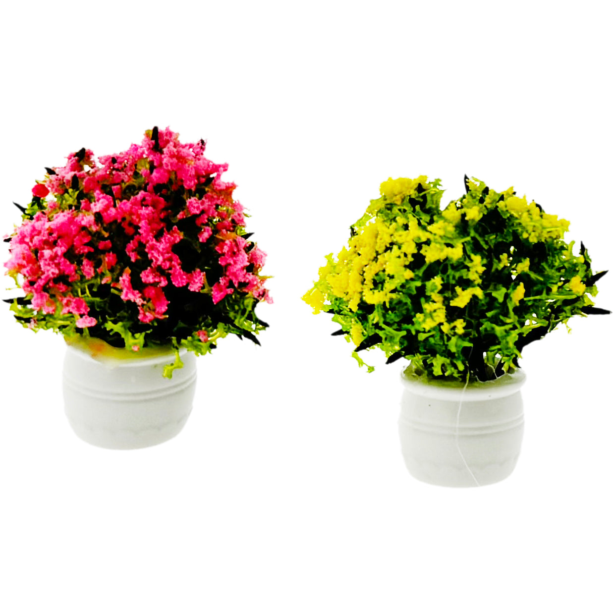 PLANT MINI FLOWER BUSH POT 2 PC SET