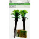 TREE CRAFT MINI PALM W/ BASE 15CM 2PC SET