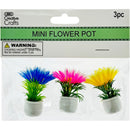 POT CRAFT MINI FLOWER  3-PC SET 4CM