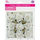 FLORAL EMBELLISHMENTS ROSE 9PC WHITE