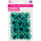 FLORAL EMBELLISHMENTS ROSE 12PC TEAL