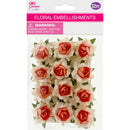 FLORAL EMBELLISHMENTS ROSE 12PC PEACH