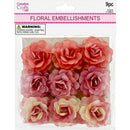 FLORAL EMBELLISHMENTS ROSE 9PC PINK
