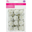 FLORAL EMBELLISHMENTS ROSE 12PC WHITE