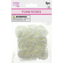 FLOWER EMBELLISHMENTS 9PC 3CM WHITE