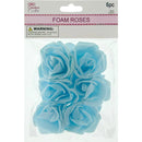 FLOWER EMBELLISHMENTS 6PC 5CM LIGHT BLUE