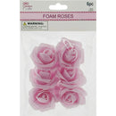 FLOWER EMBELLISHMENTS 6PC 5CM LIGHT PINK