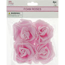 FLOWER EMBELLISHMENTS 4PC 8CM LIGHT PINK