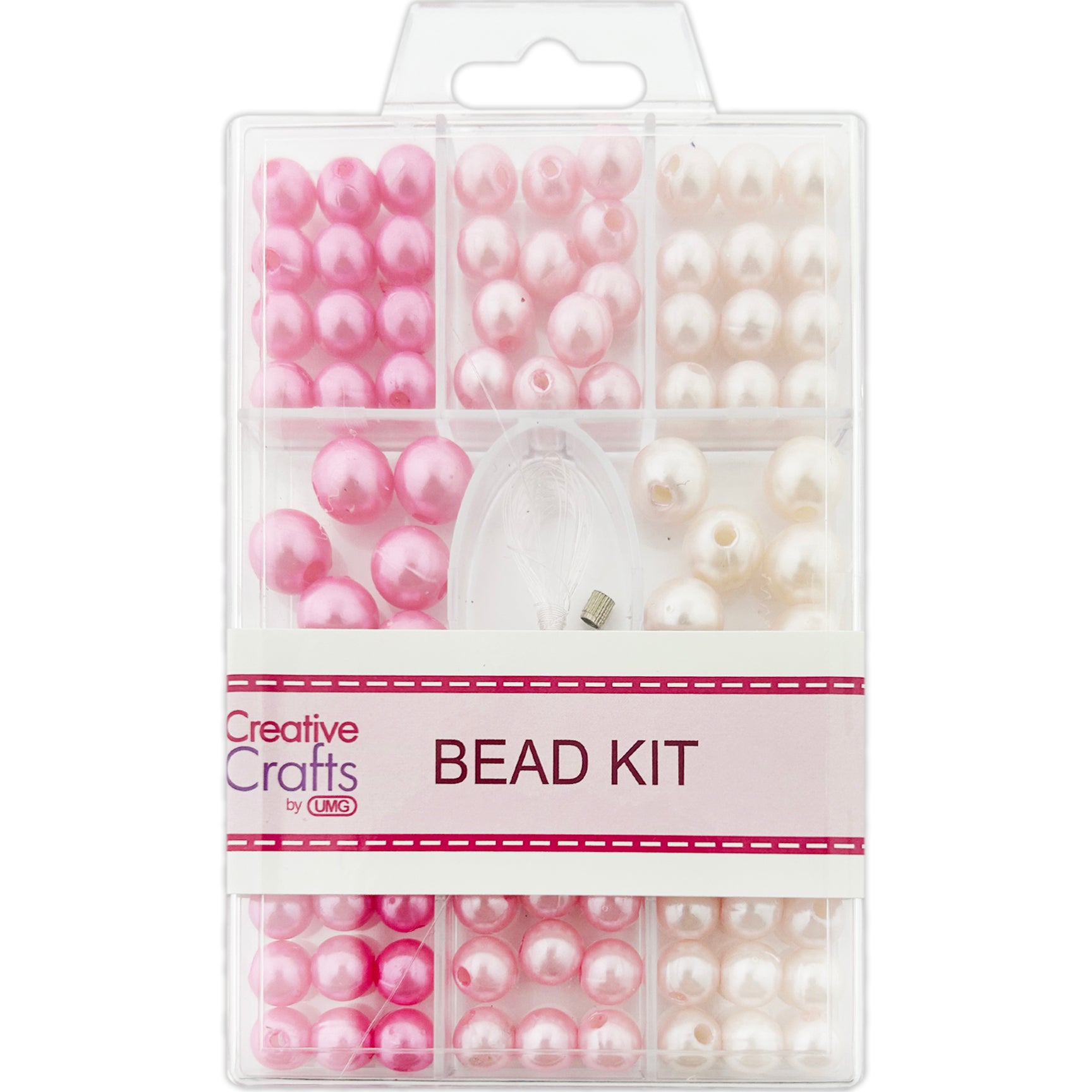 BEAD BOX 9-COMP PEARL PINK