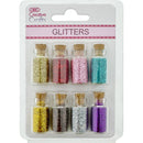 GLITTER BOTTLE 3CM 8PC MIX COLOR