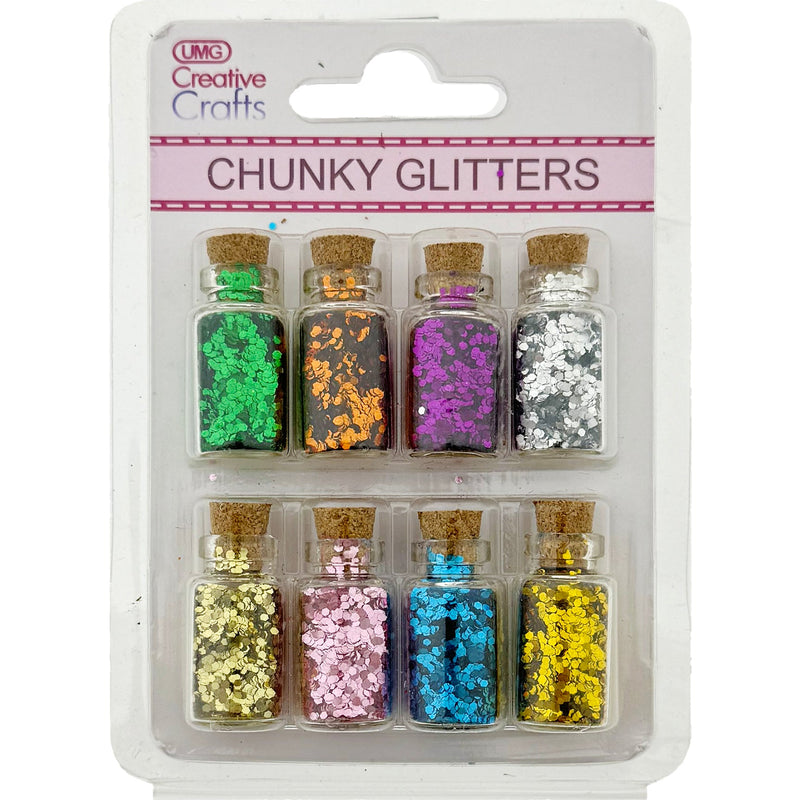 SEQUIN GLITTER BOTTLE 3CM 8PC MIX COLOR