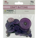 CRAFT BUTTONS ASSORTED DARK PURPLE