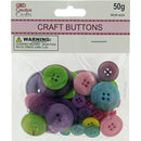 CRAFT BUTTONS ASSORTED MIX PASTEL COL