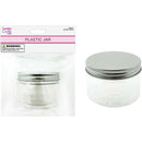 CRAFT STORAGE 7X5CM PLASTIC JAR W/ SILVER LID