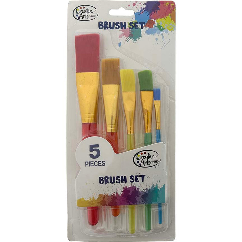 BRUSH SET KIDS PLASTIC HANDLE 5 PCS ASSTD