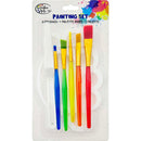 BRUSH SET KIDS W/ PALETTE PLASTIC HANDLE 7 PCS ASSTD