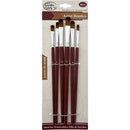 BRUSH SET DARK WOOD HANDLE 6 PCS FILBERT