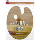 BRUSH SET W/ WOOD PALETTE 13 PCS ASSTD