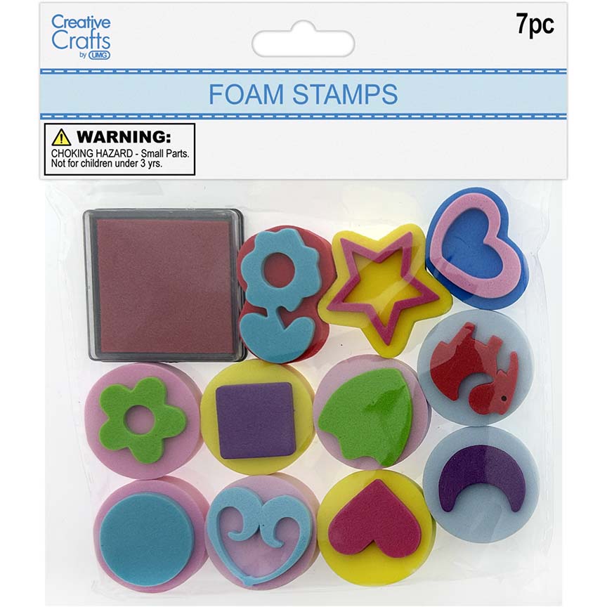 FOAM STAMPS 12 PC SHAPES