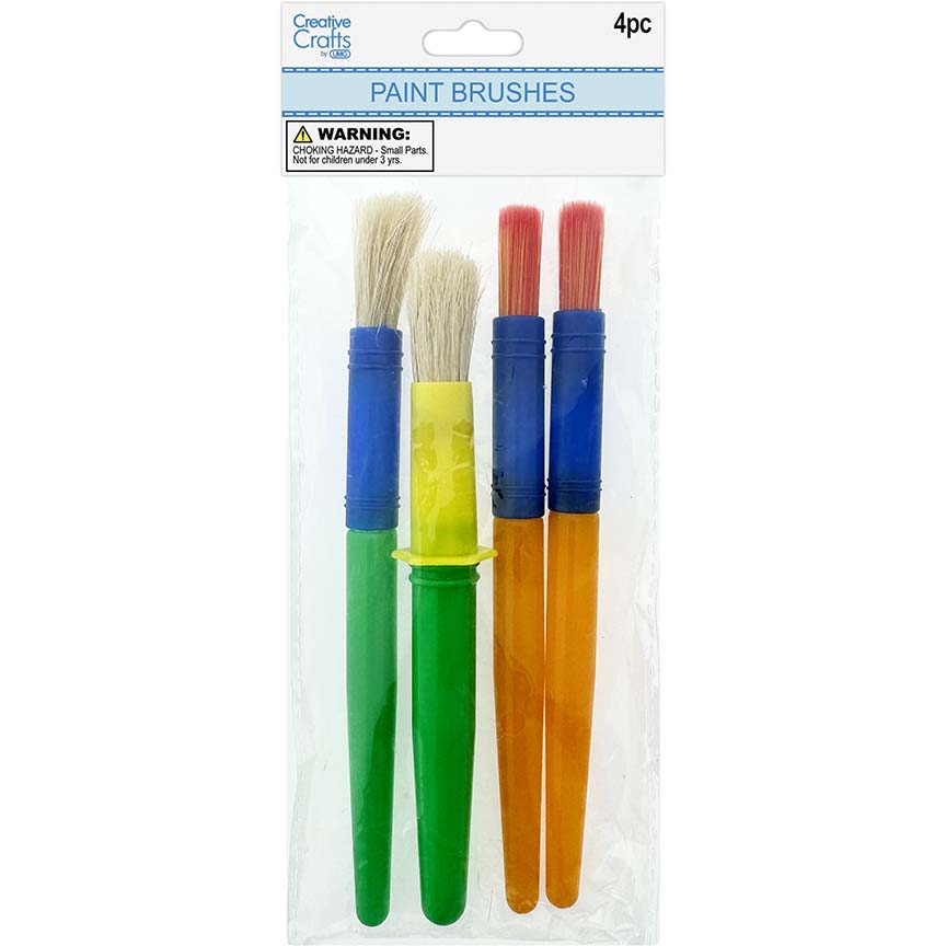 BRUSH SET PLASTIC HANDLE KIDS 4 PCS ASSTD