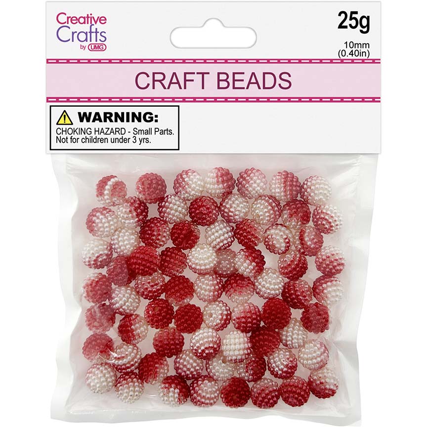 GLOBE MICRO-BEADS 10MM 25G RED