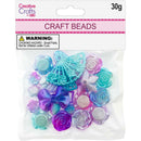 CRAFT BEADS MIX SHAPE 30G LT PURPLE