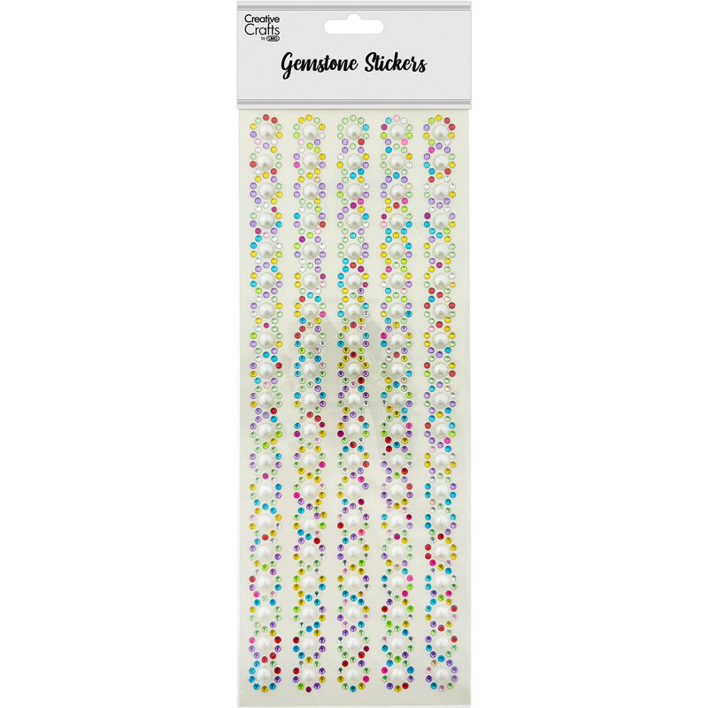 GEM STICKERS PEARL FLOWER STR 3-8MM