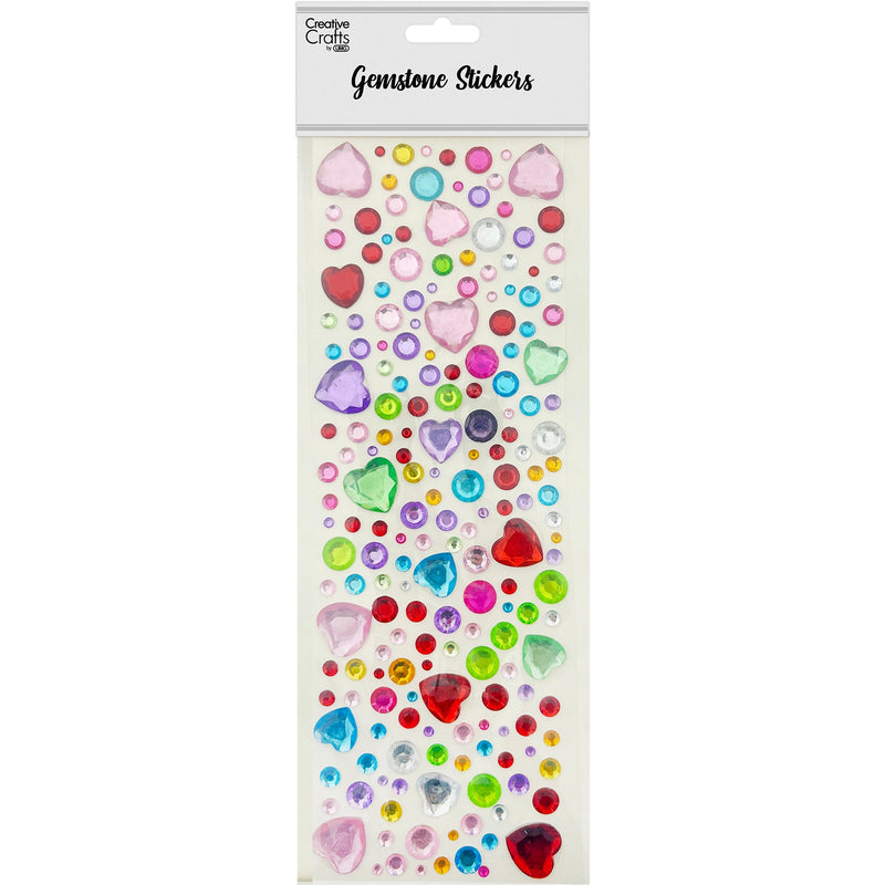 GEM STICKERS HEART MIX COLORFUL