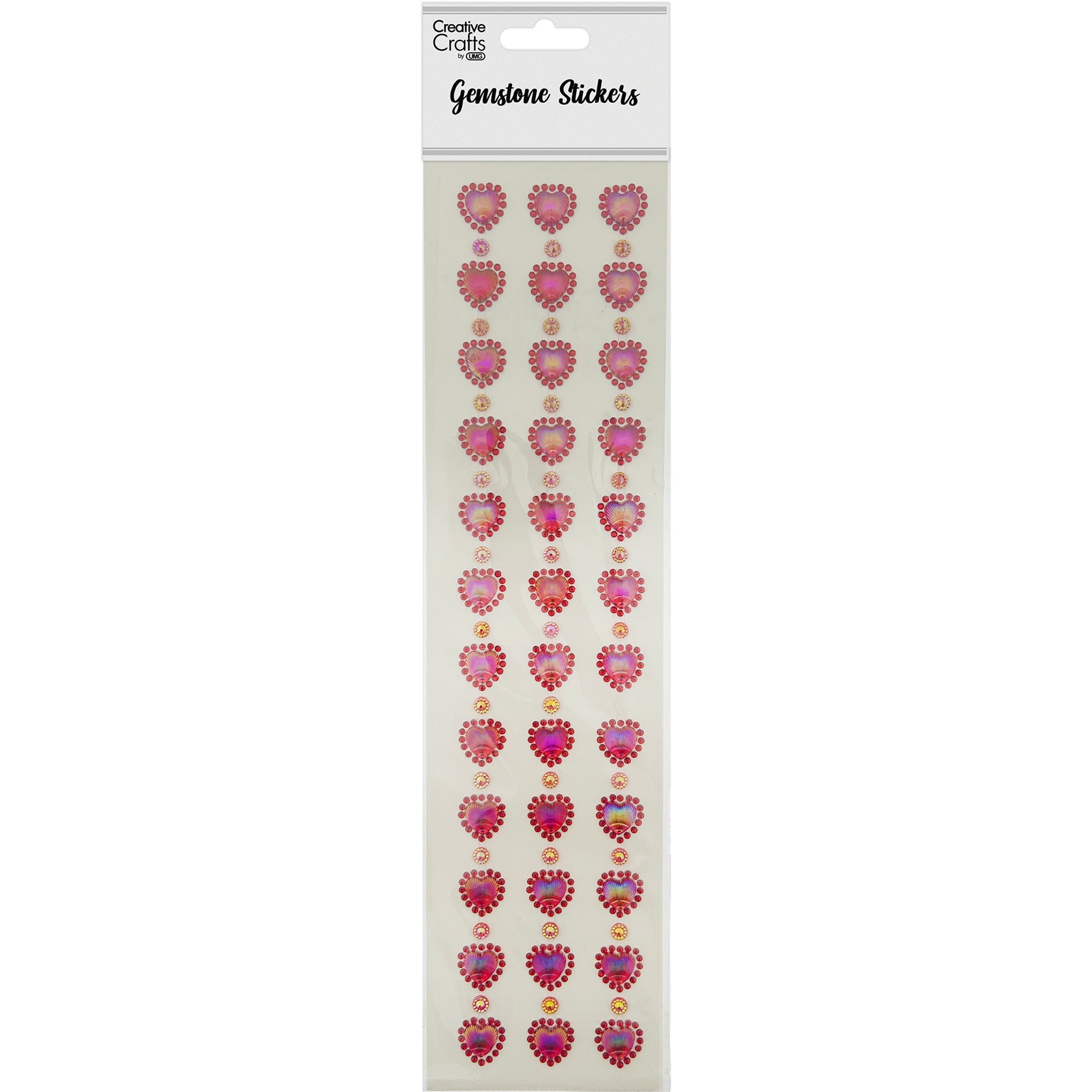 GEM STICKERS HEART RED 10MM 3PC