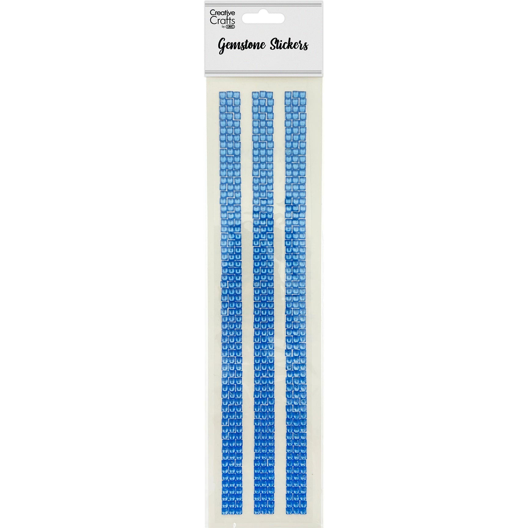 GEM STICKERS SQUARE LT BLUE STR 4MM