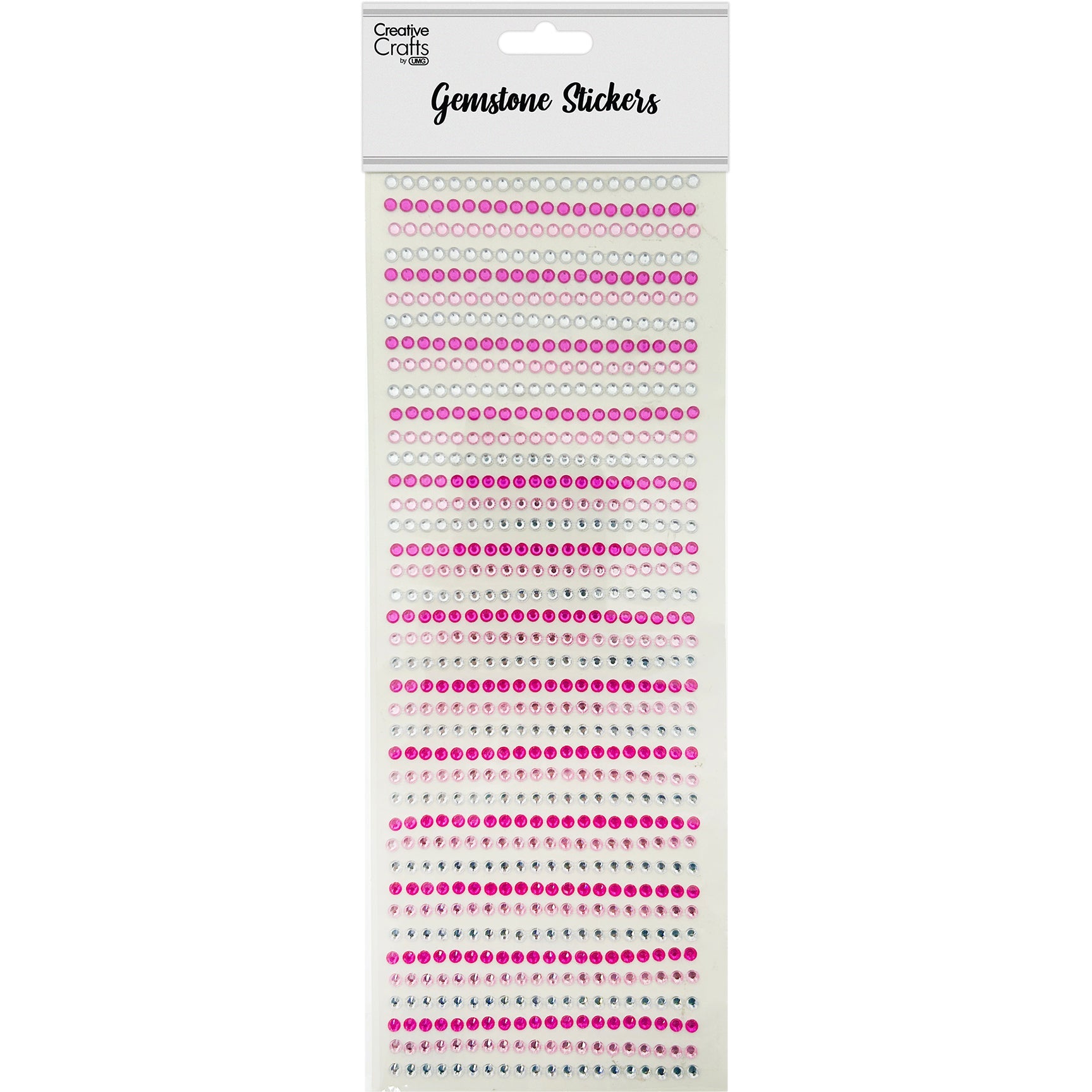 GEM STICKERS STRIP ROUND PINK 4MM