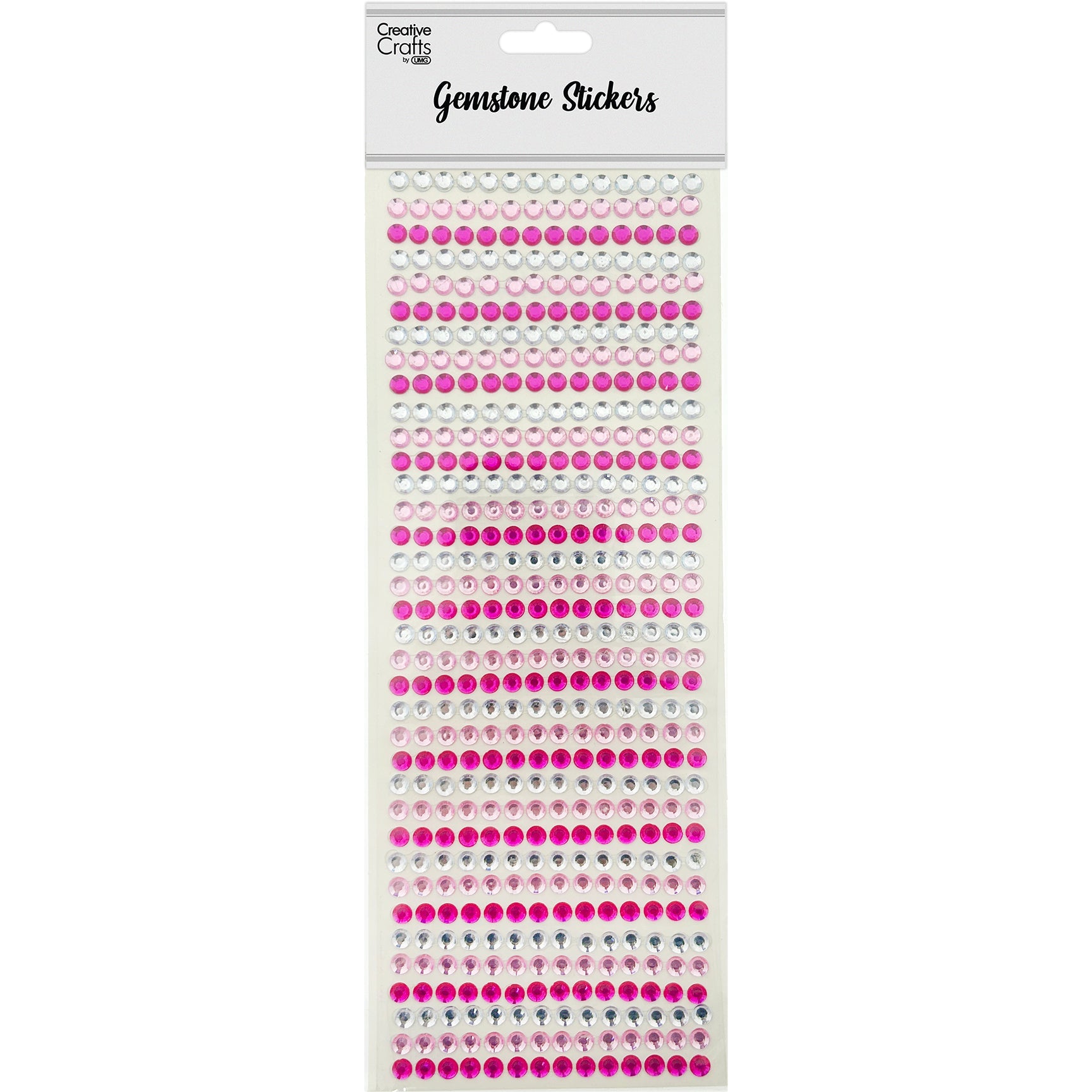 GEM STICKERS STRIP ROUND PINK 6MM