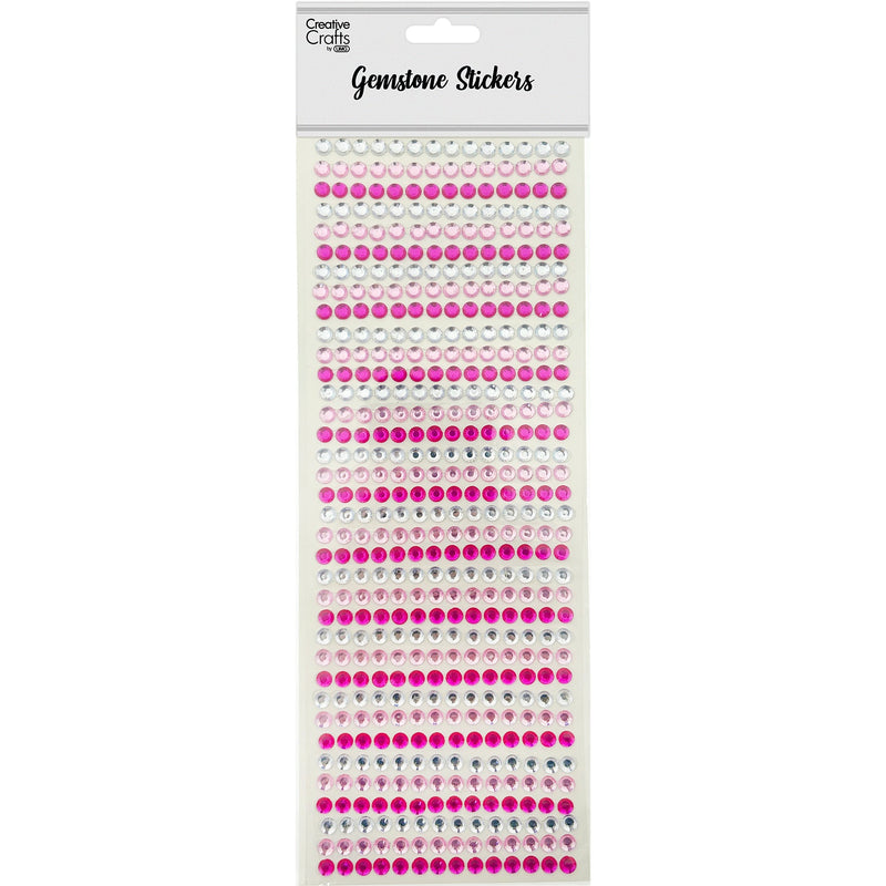 GEM STICKERS STRIP ROUND PINK 6MM