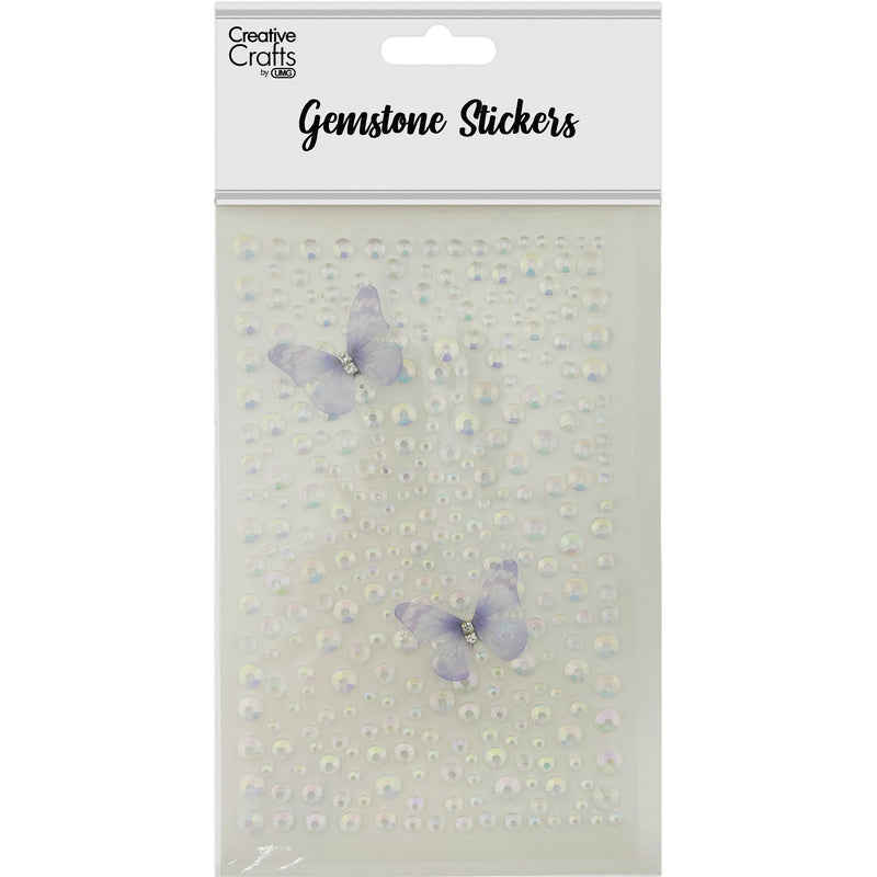 GEM STICKERS BUTTERFLY RND IRIDESCENT