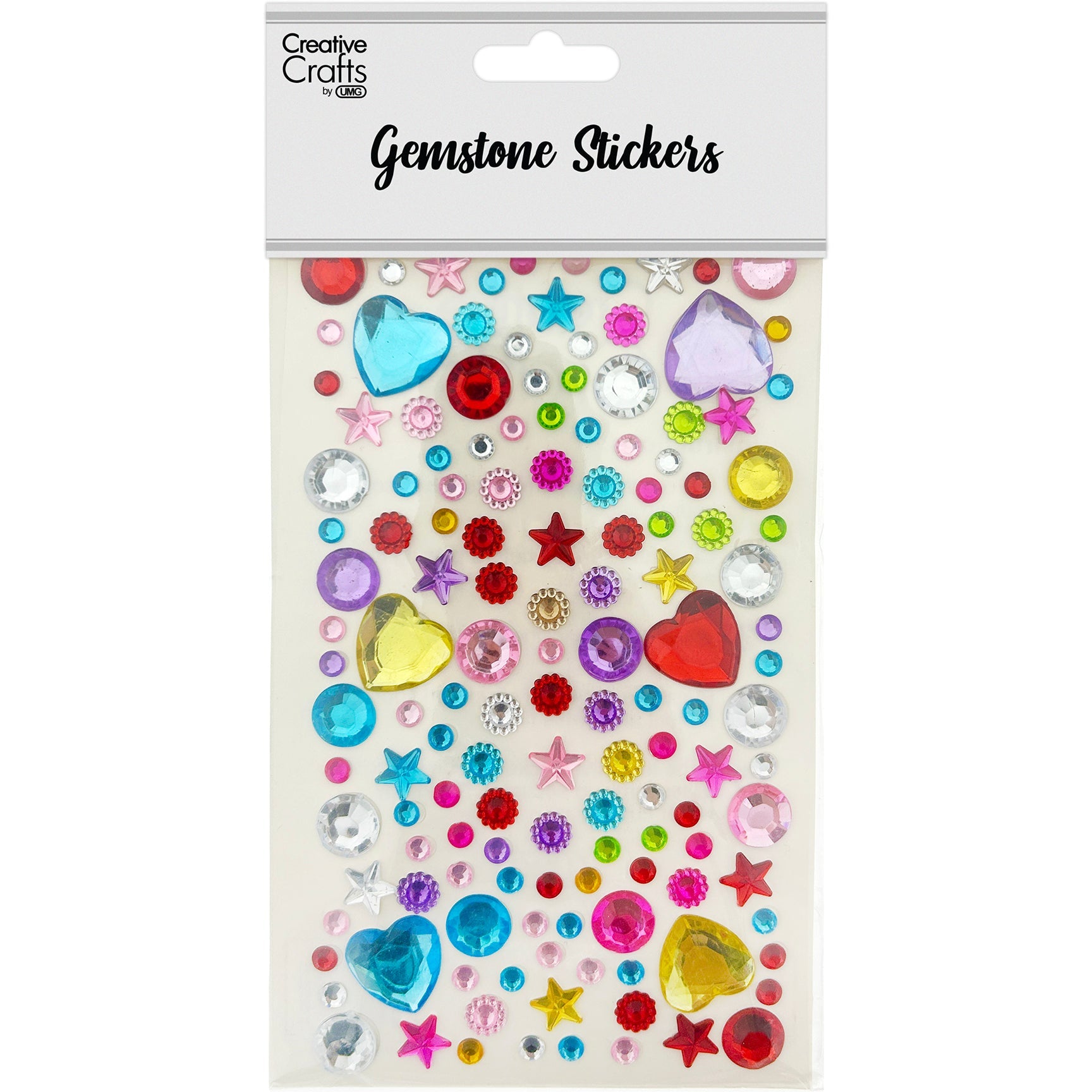 GEM STICKERS MIX SHAPE HEART COL