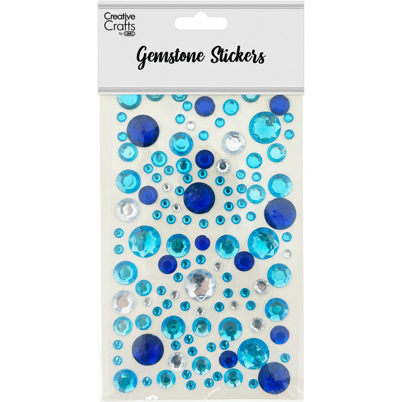 GEM STICKERS ROUND MIX SIZES BLUE