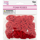 FLOWER EMBELLISHMENTS 12PC 3CM RED