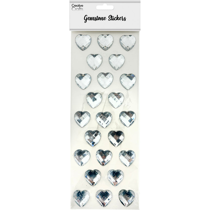 GEM STICKERS HEART IRRIDESCENT 20MM  24PCS