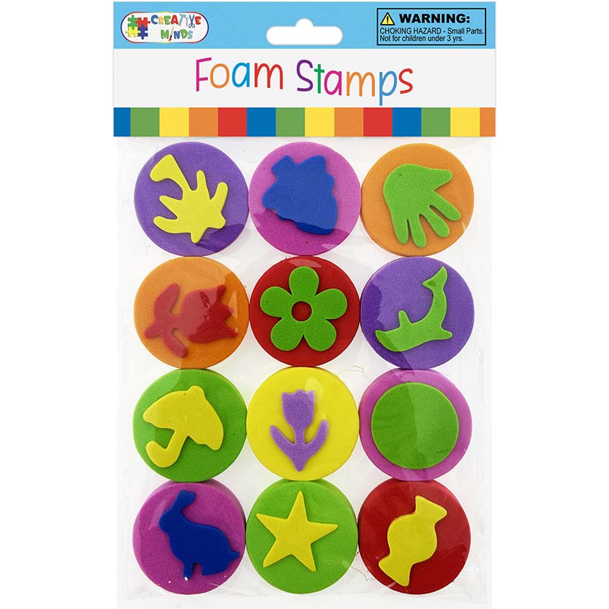FOAM STAMPS 12PK 2 ASSTD