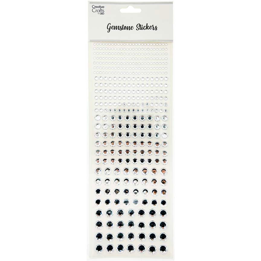 GEM RHINESTONE STICKER MIX SIZE SILVER