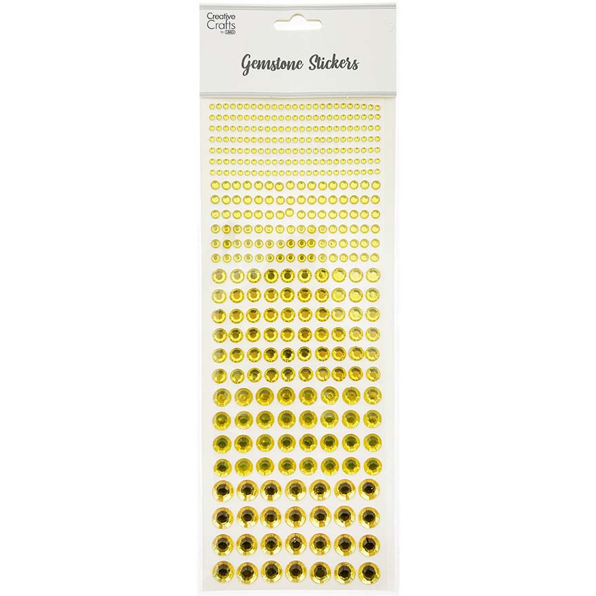 GEM RHINESTONE STICKER MIX SIZE GOLD