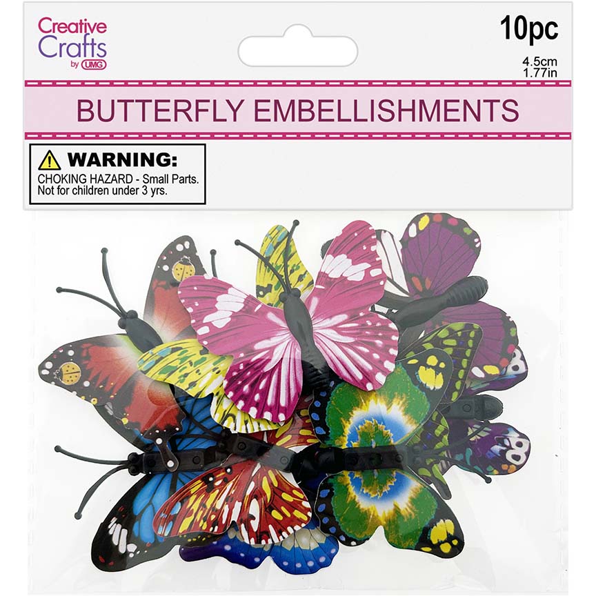 BUTTERFLY EMB 10PC 4.5CM