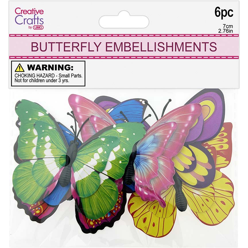 BUTTERFLY EMB 6PC 7CM