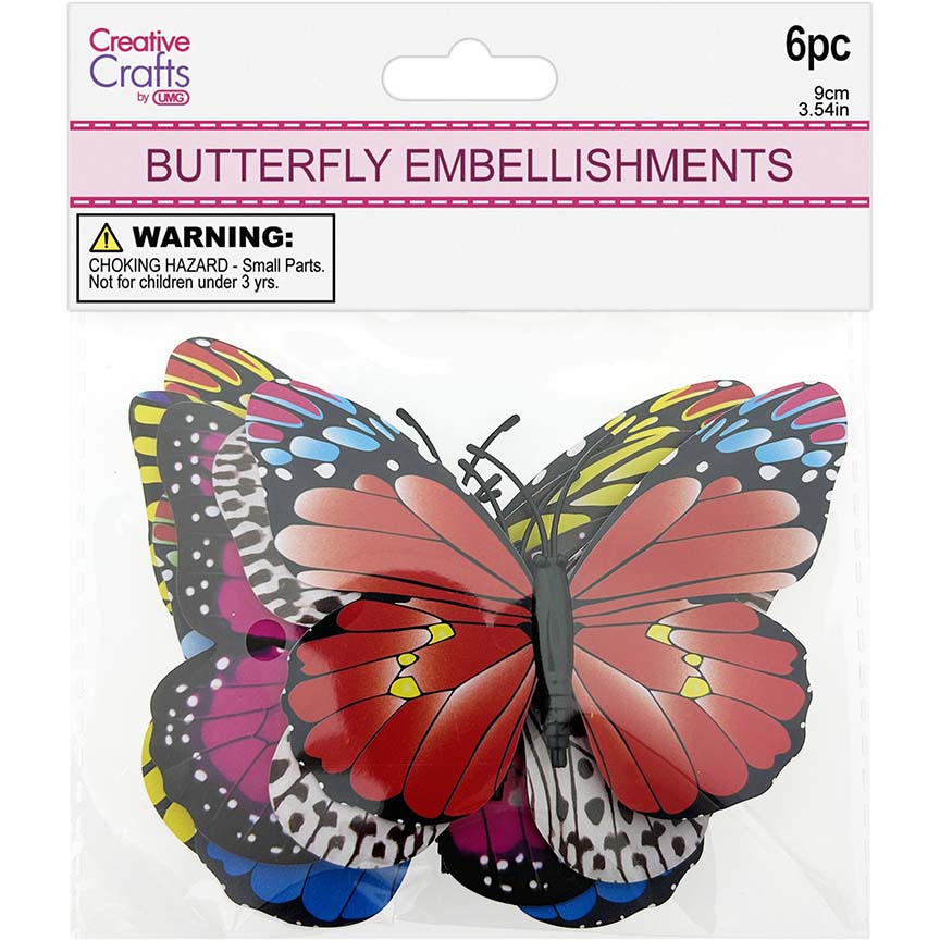 BUTTERFLY EMB 6PC 9CM