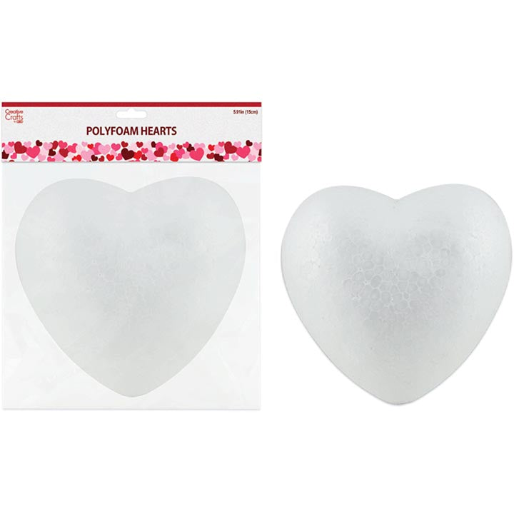 CRAFT POLYFOAM HEART 1PC 5.91in (15cm)