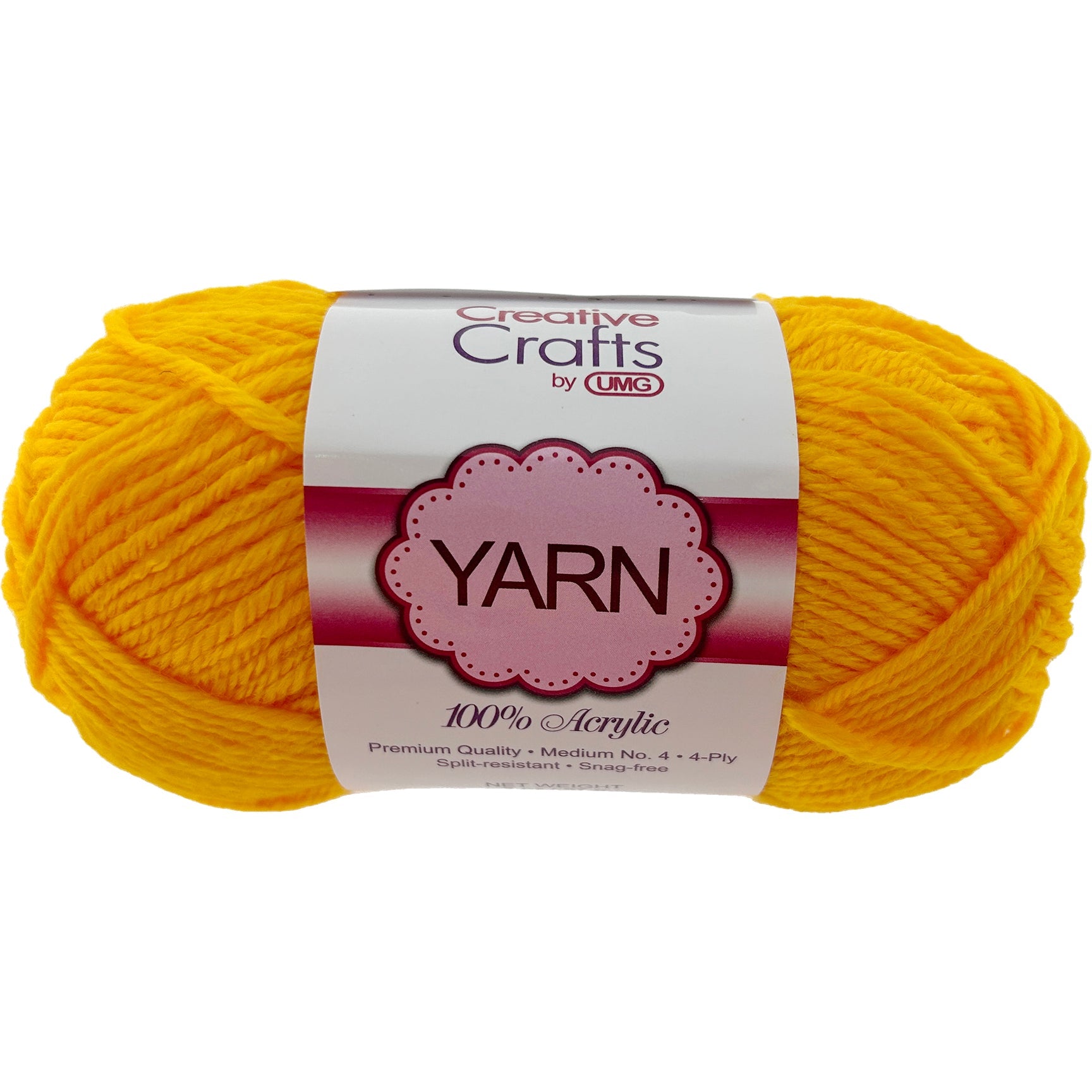 YARN, ACRYLIC (GOLDEN YELLOW) 2OZ #4 MD 4-STRAND