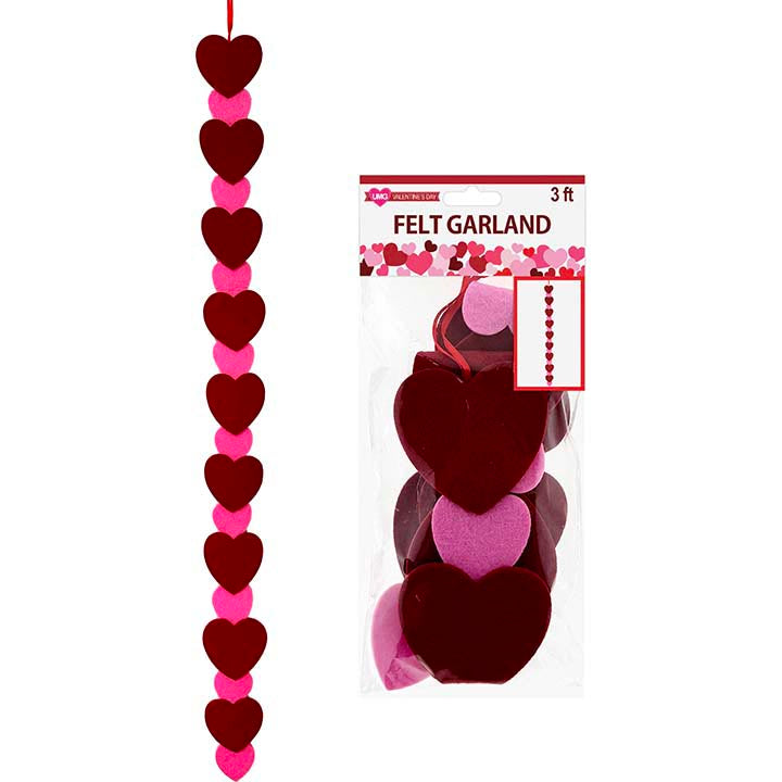 PARTY GARLAND FELT 9PC 2.95in(7.5cm)x35.4in(90cm)